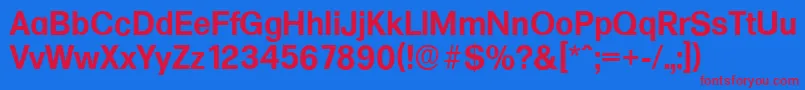 FormulaserialBold Font – Red Fonts on Blue Background