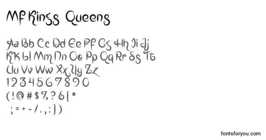 Czcionka Mf Kings  Queens – alfabet, cyfry, specjalne znaki