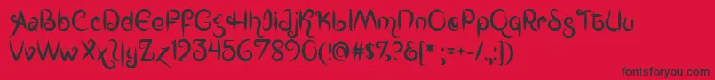 Mf Kings  Queens Font – Black Fonts on Red Background