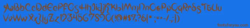 Mf Kings  Queens Font – Brown Fonts on Blue Background