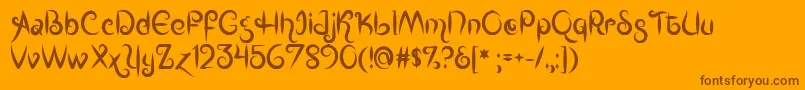 Mf Kings  Queens Font – Brown Fonts on Orange Background