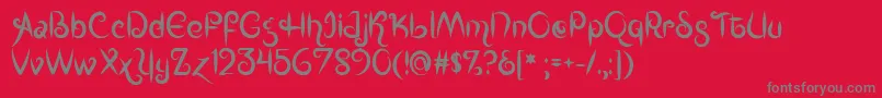 Mf Kings  Queens Font – Gray Fonts on Red Background