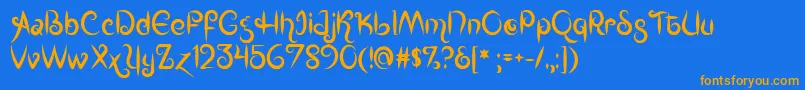 Mf Kings  Queens Font – Orange Fonts on Blue Background