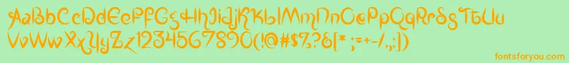Mf Kings  Queens Font – Orange Fonts on Green Background