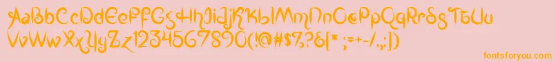 Mf Kings  Queens Font – Orange Fonts on Pink Background