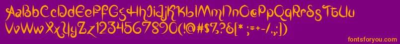 Mf Kings  Queens Font – Orange Fonts on Purple Background
