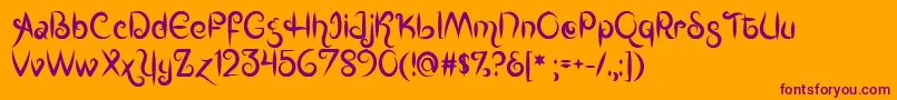 Mf Kings  Queens Font – Purple Fonts on Orange Background