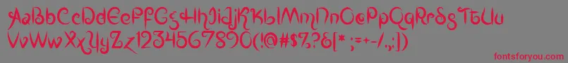 Mf Kings  Queens Font – Red Fonts on Gray Background