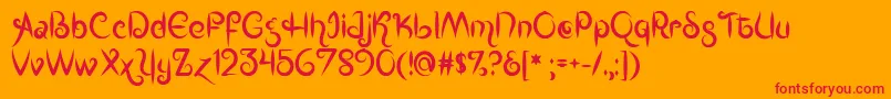 Mf Kings  Queens Font – Red Fonts on Orange Background