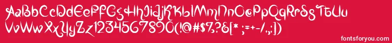 Mf Kings  Queens Font – White Fonts on Red Background