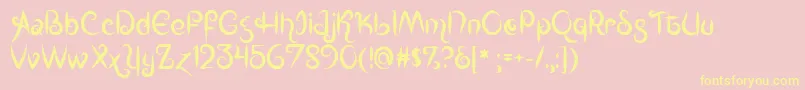 Mf Kings  Queens Font – Yellow Fonts on Pink Background