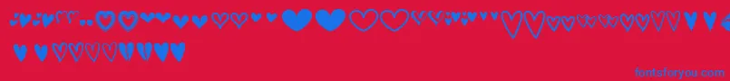 MF Love Dings 2   Font – Blue Fonts on Red Background