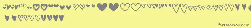 MF Love Dings 2   Font – Gray Fonts on Yellow Background