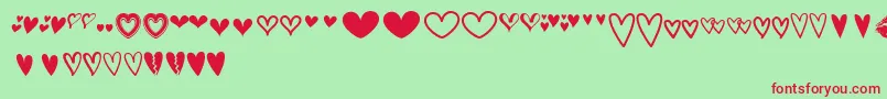 MF Love Dings 2   Font – Red Fonts on Green Background
