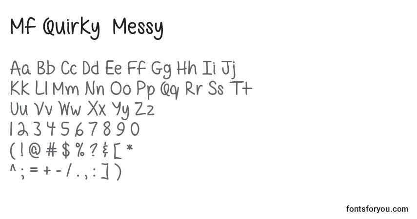 Mf Quirky  Messy-fontti – aakkoset, numerot, erikoismerkit