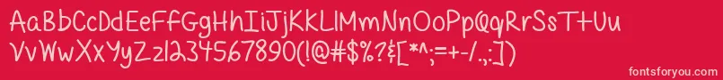 Mf Quirky  Messy Font – Pink Fonts on Red Background