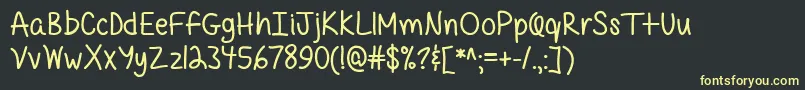 Mf Quirky  Messy Font – Yellow Fonts on Black Background