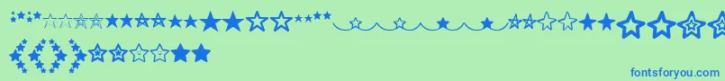 MF Star Dings   Font – Blue Fonts on Green Background