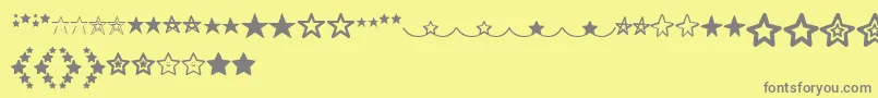 Saiba mais sobre a fonte MF Star Dings Fonte MF Star Dings – fontes cinzas em um fundo amarelo