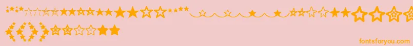 MF Star Dings  -Schriftart – Orangefarbene Schriften auf rosa Hintergrund