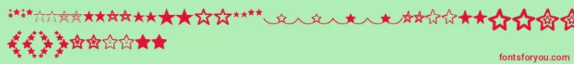 フォントMF Star Dings   – 赤い文字の緑の背景