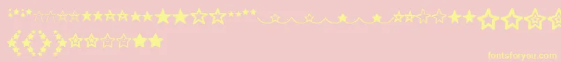 MF Star Dings   Font – Yellow Fonts on Pink Background