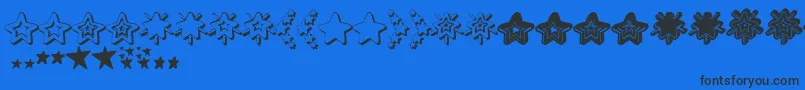 MF Star Dings 2  -fontti – mustat fontit sinisellä taustalla
