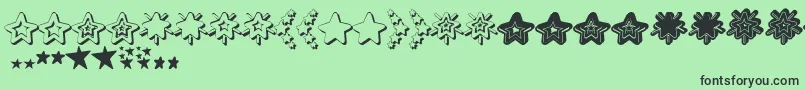 MF Star Dings 2   Font – Black Fonts on Green Background
