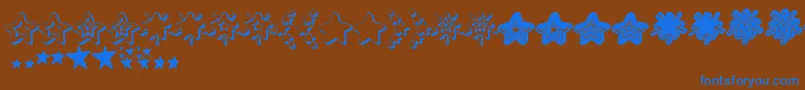 Шрифт MF Star Dings 2   – синие шрифты на коричневом фоне