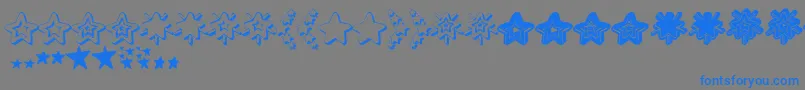 Czcionka MF Star Dings 2   – niebieskie czcionki na szarym tle