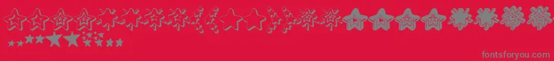 フォントMF Star Dings 2   – 赤い背景に灰色の文字