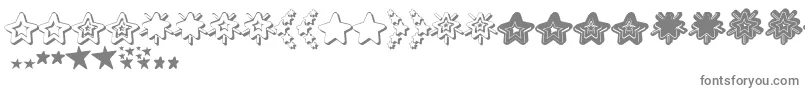 MF Star Dings 2  -Schriftart – Graue Schriften auf weißem Hintergrund