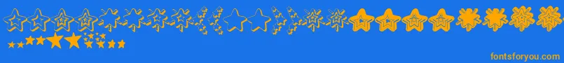En savoir plus sur la police MF Star Dings 2 Police MF Star Dings 2 – polices orange sur fond bleu