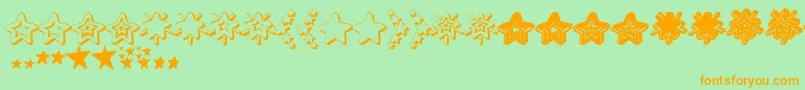MF Star Dings 2   Font – Orange Fonts on Green Background