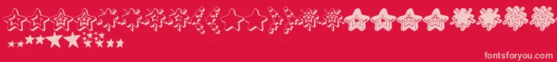 フォントMF Star Dings 2   – 赤い背景にピンクのフォント