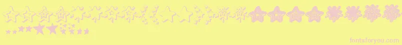 MF Star Dings 2  -Schriftart – Rosa Schriften auf gelbem Hintergrund