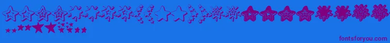 MF Star Dings 2   Font – Purple Fonts on Blue Background