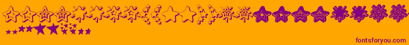 Fonte MF Star Dings 2   – fontes roxas em um fundo laranja