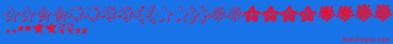 MF Star Dings 2  -Schriftart – Rote Schriften auf blauem Hintergrund