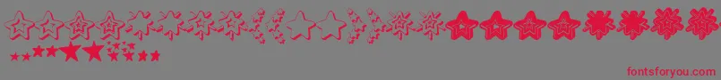 MF Star Dings 2   Font – Red Fonts on Gray Background