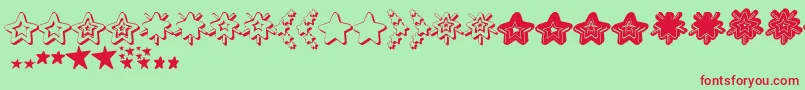 MF Star Dings 2   Font – Red Fonts on Green Background