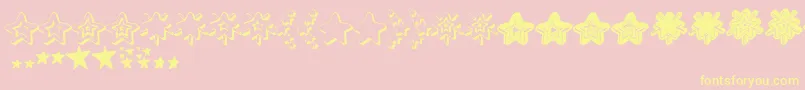 MF Star Dings 2  -fontti – keltaiset fontit vaaleanpunaisella taustalla