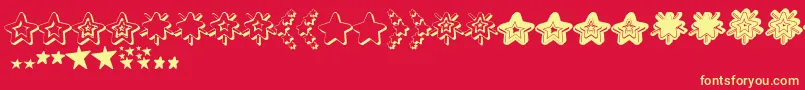 MF Star Dings 2   Font – Yellow Fonts on Red Background
