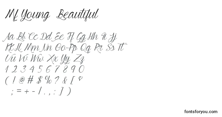 Шрифт Mf Young  Beautiful – алфавит, цифры, специальные символы