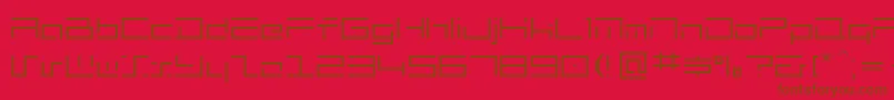 mh  -Schriftart – Braune Schriften auf rotem Hintergrund