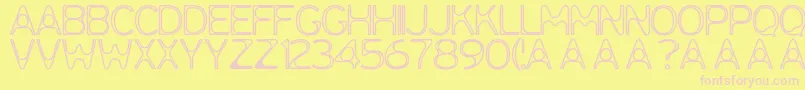 mia Font – Pink Fonts on Yellow Background