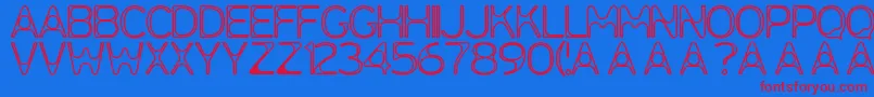 mia Font – Red Fonts on Blue Background