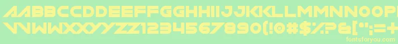 Miamagonフォントについての詳細 フォントMiamagon – 黄色の文字が緑の背景にあります
