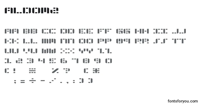 A fonte Aldom2 – alfabeto, números, caracteres especiais