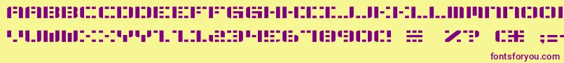 フォントAldom2 – 紫色のフォント、黄色の背景